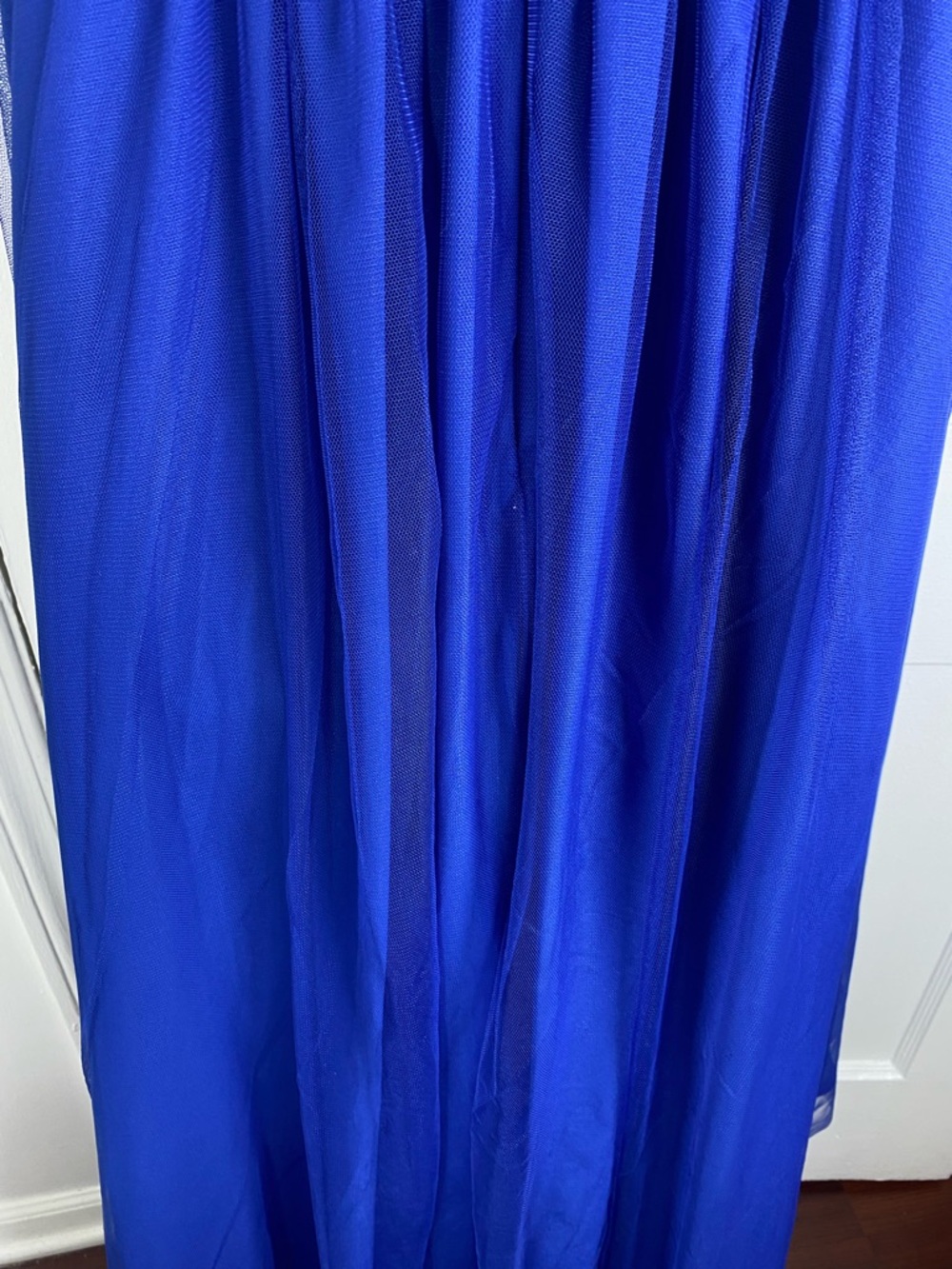 JJs House NWT Cobalt Royal Blue V-Neck Maxi with Beaded Cap Sleeves - Picture 6 of 8